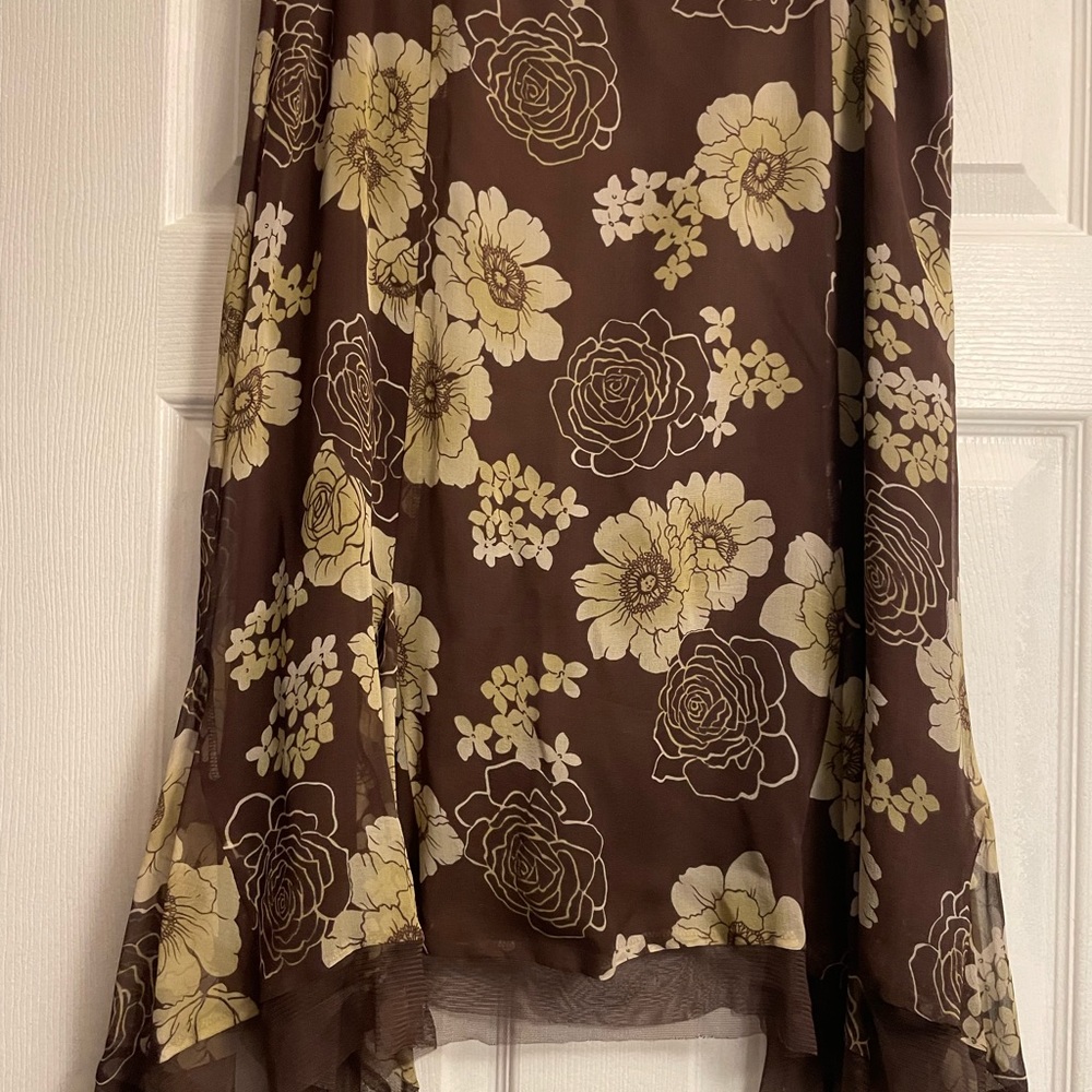 BROWN SHIRT/ flower pattern